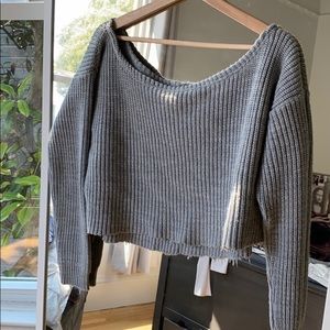 Cropped off the shoulder sweater